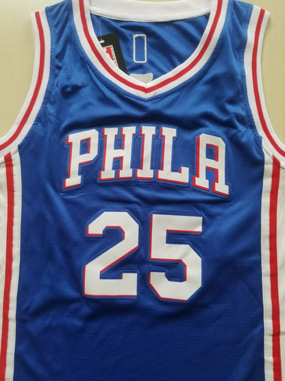 Men's Philadelphia 76ers Ben Simmons #25 Blue Fast Break Replica Jerseys