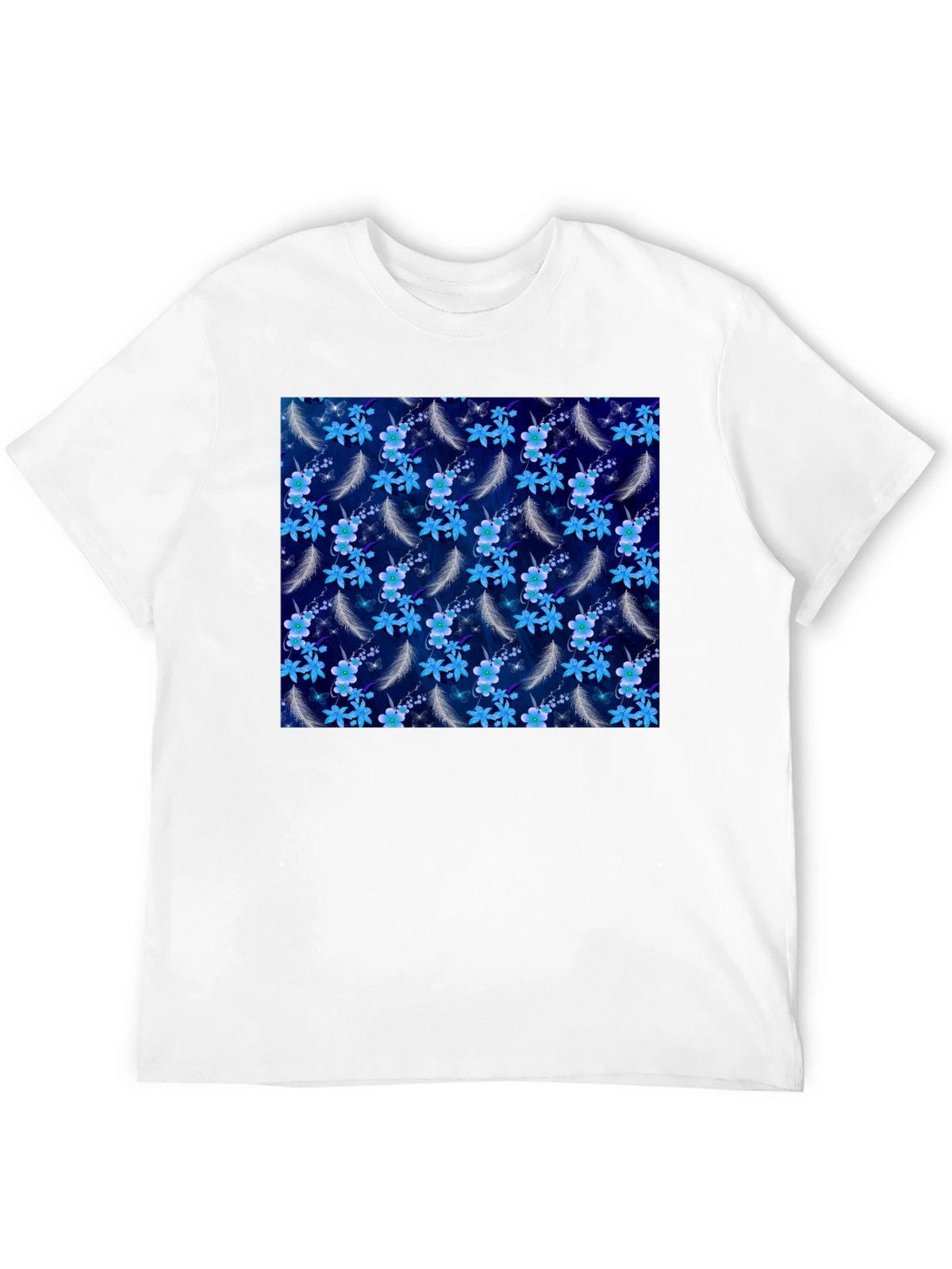Floral Feather Graphic Tee - Black