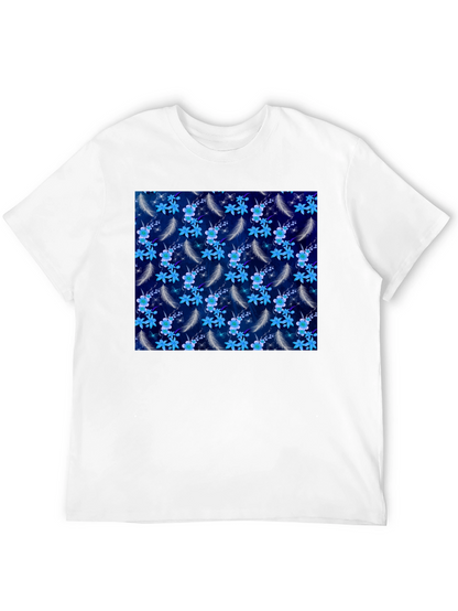 Floral Feather Graphic Tee - Black