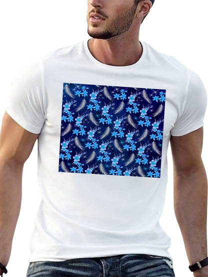Floral Feather Graphic Tee - Black