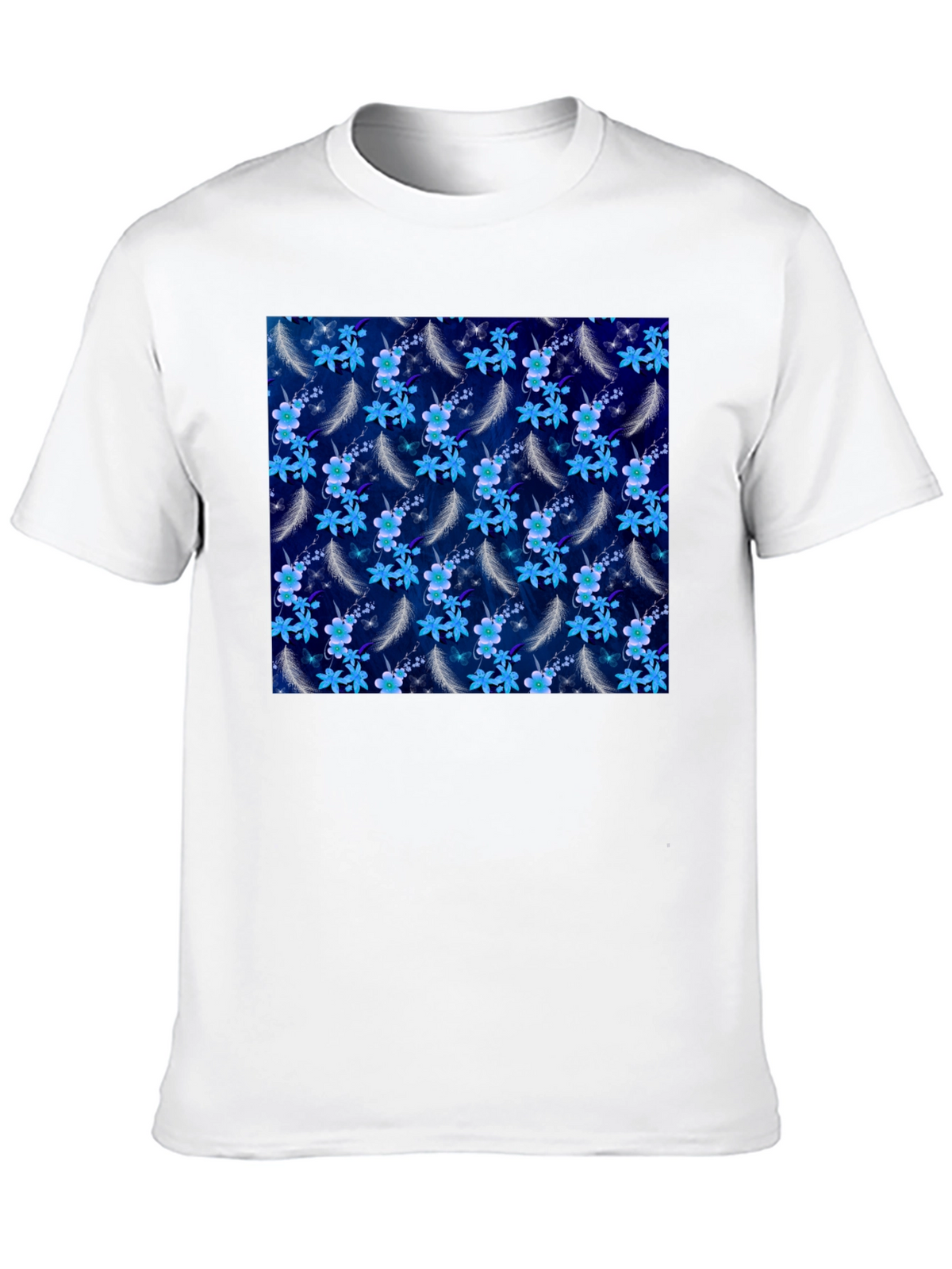 Floral Feather Graphic Tee - Black