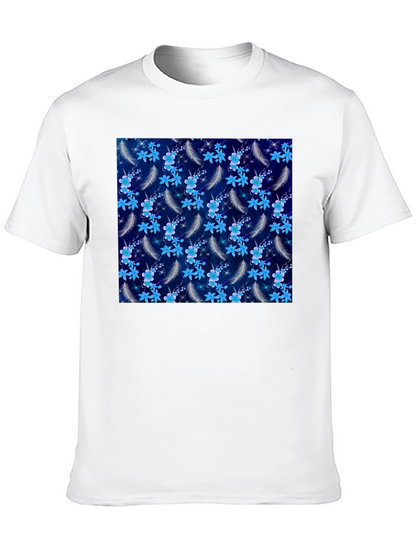 Floral Feather Graphic Tee - Black