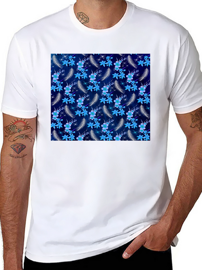 Floral Feather Graphic Tee - Black