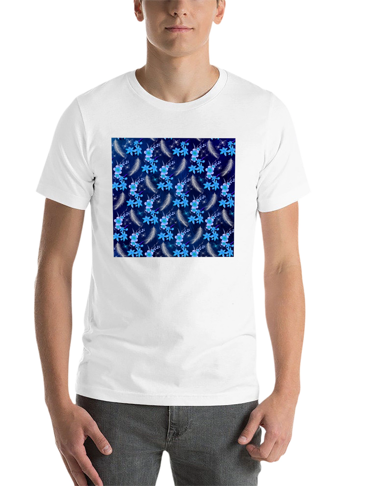 Floral Feather Graphic Tee - Black