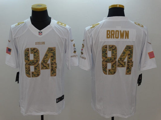 Men's Pittsburgh Steelers Antonio Brown #84 White Player Game Jerseys