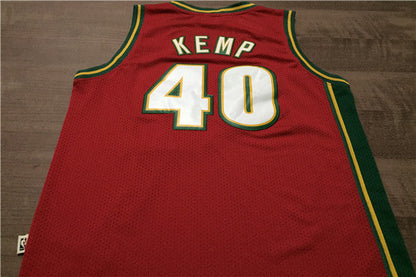 SuperSonics 40# Sean Kemp Red 97-98 Classic Retro New Fabric Fan Edition Jersey