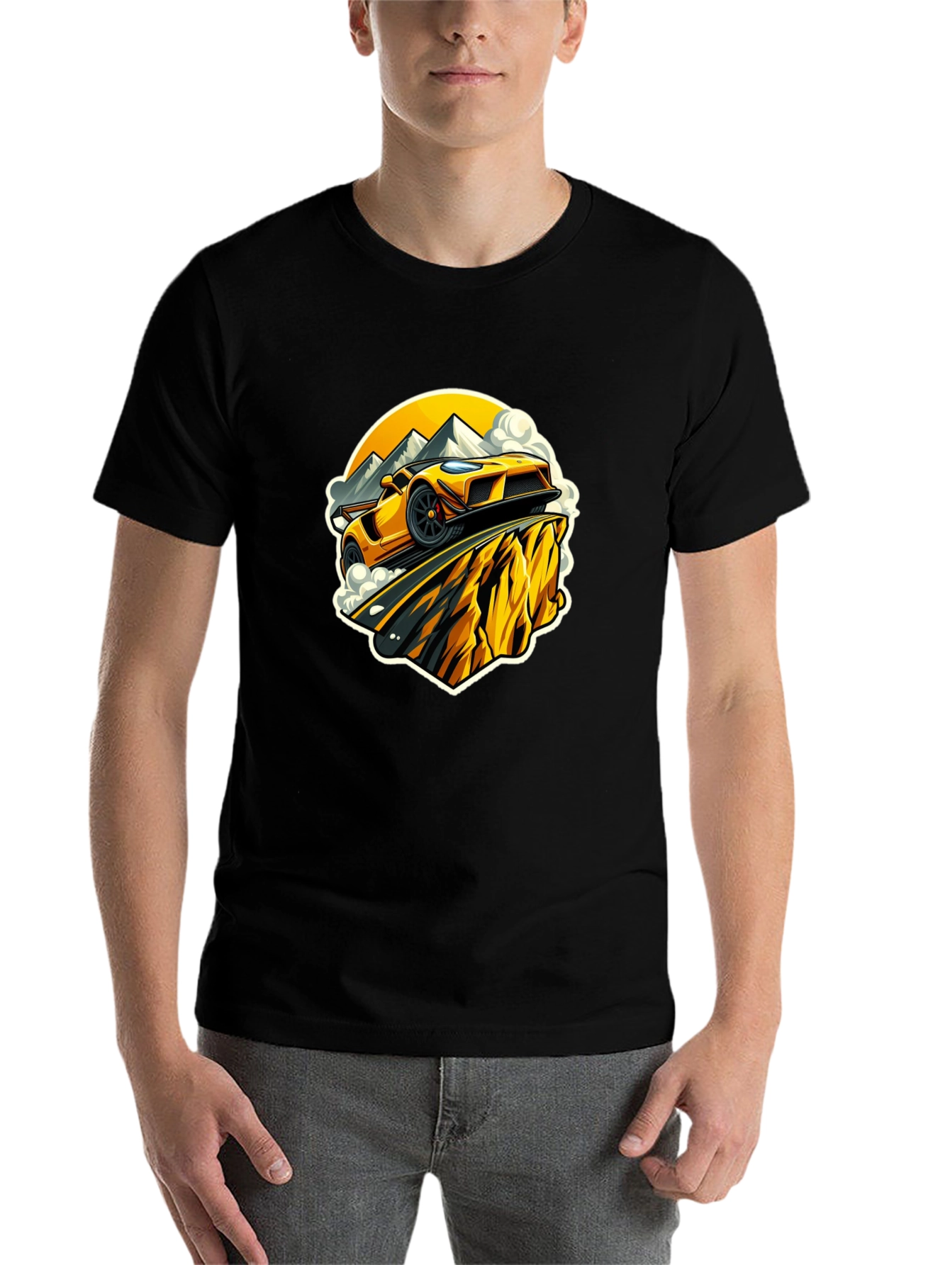 Yellow Car Mountain Road Trip T-Shirt