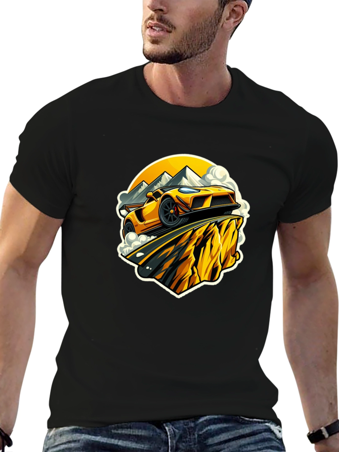 Yellow Car Mountain Road Trip T-Shirt