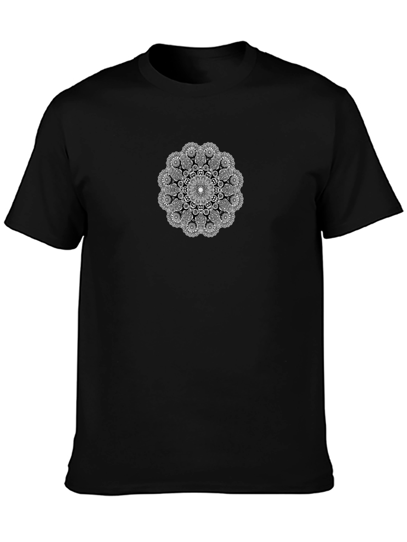 Black T-Shirt with Mandala Graphic
