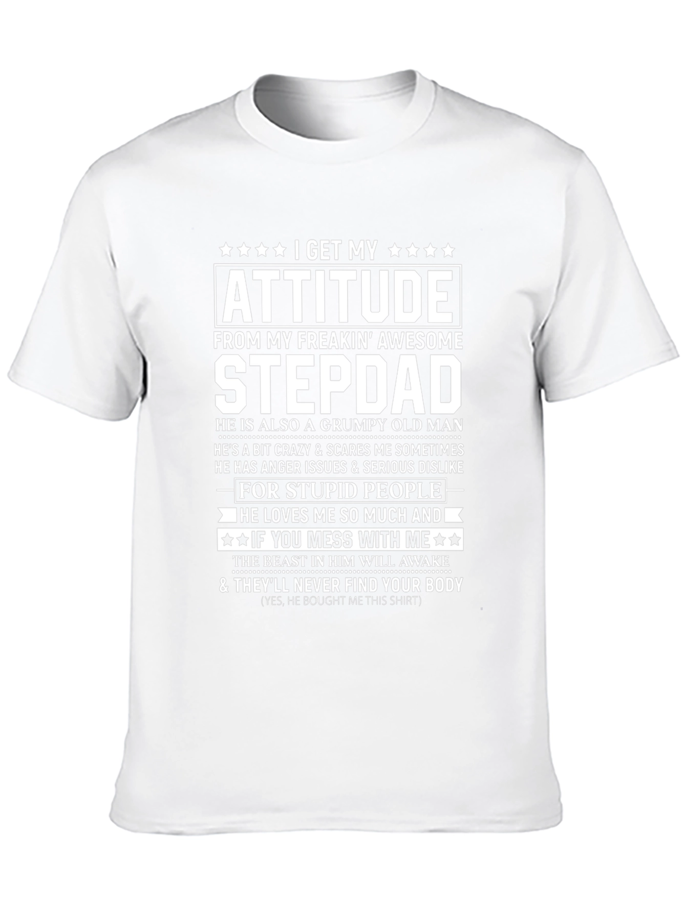 Awesome Stepdad T-Shirt: Attitude & Humor