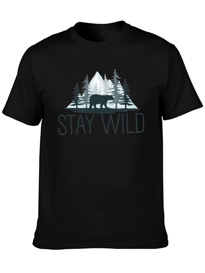 Stay Wild Bear Graphic Tee - Nature Lovers T-Shirt
