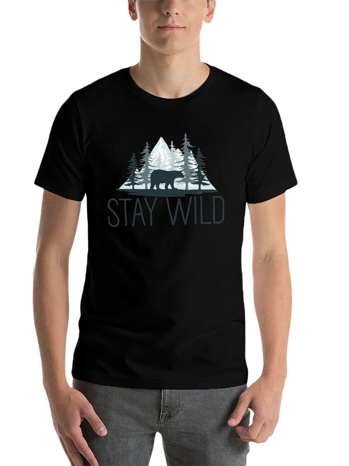 Stay Wild Bear Graphic Tee - Nature Lovers T-Shirt