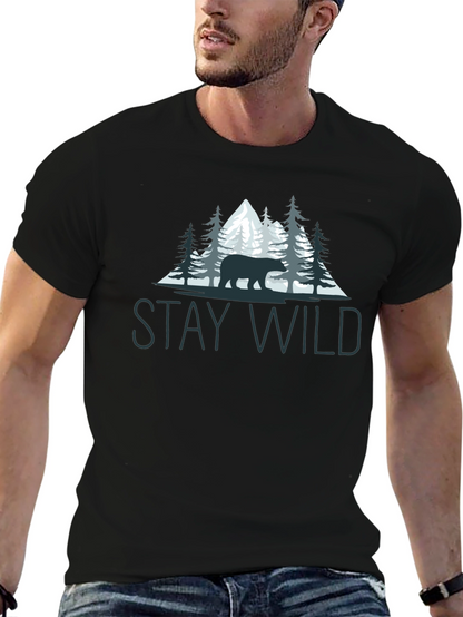 Stay Wild Bear Graphic Tee - Nature Lovers T-Shirt