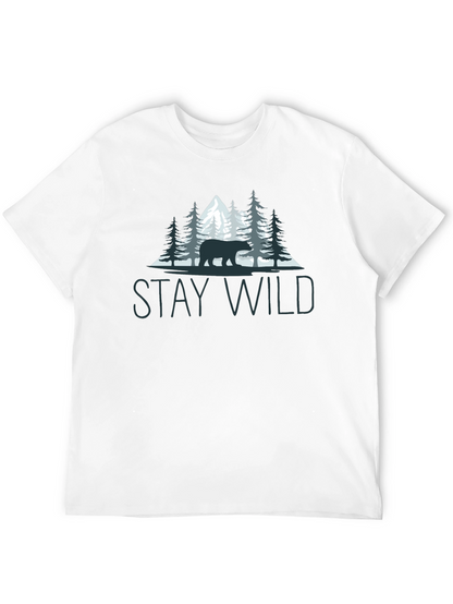 Stay Wild Bear Graphic Tee - Nature Lovers T-Shirt