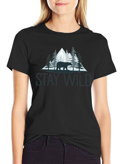 Stay Wild Bear Graphic Tee - Nature Lovers T-Shirt