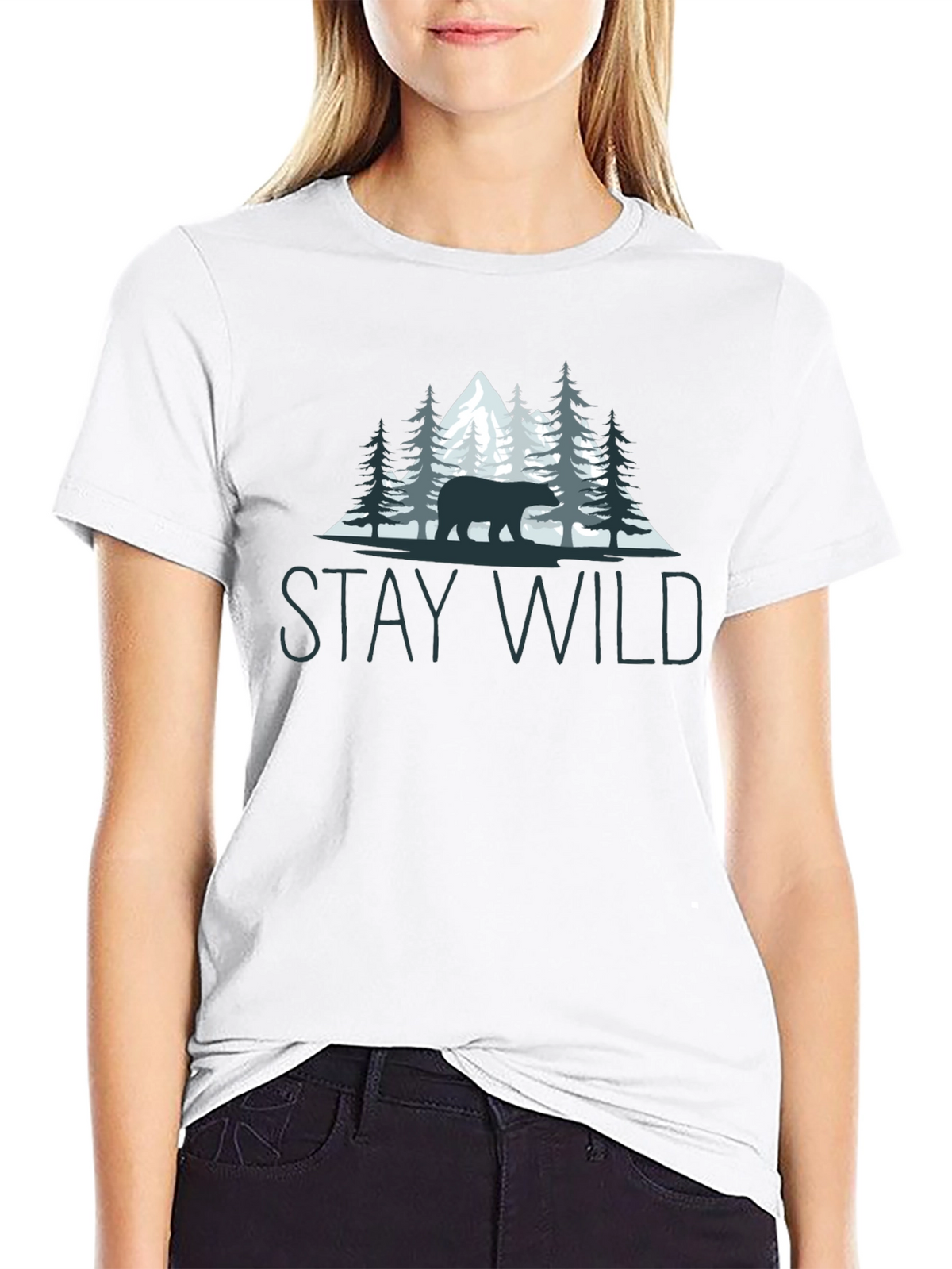 Stay Wild Bear Graphic Tee - Nature Lovers T-Shirt