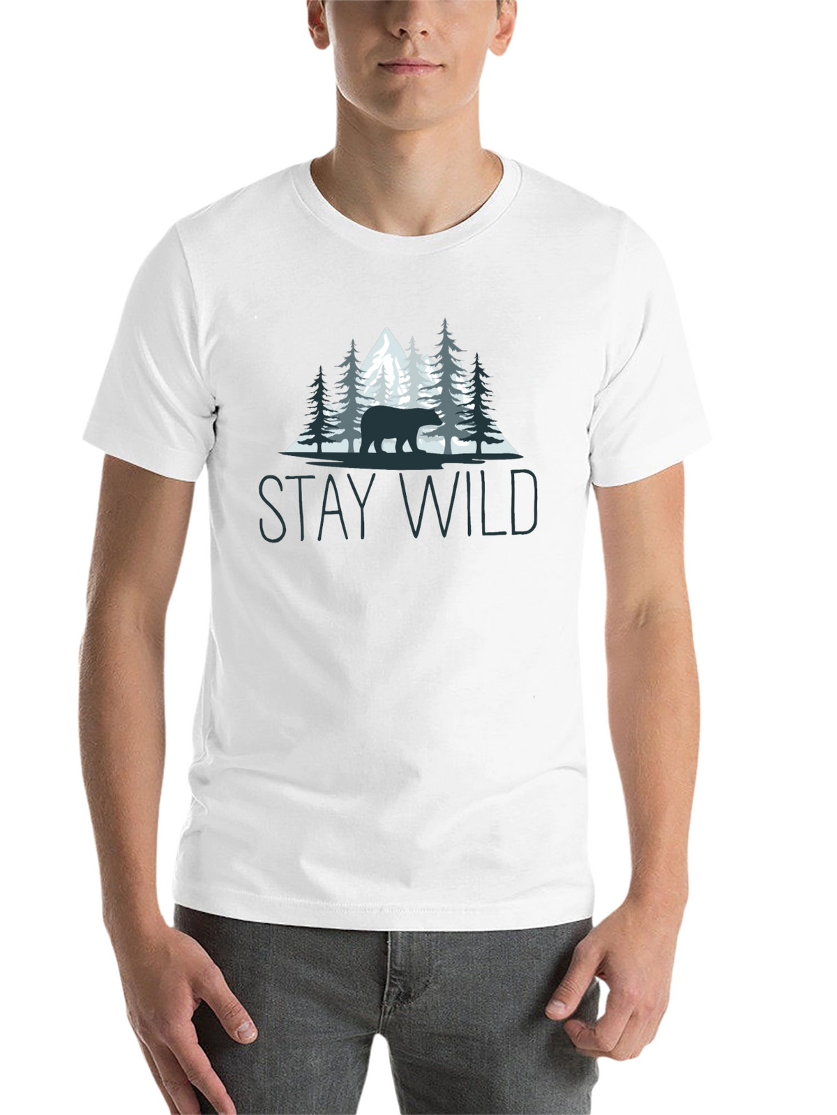 Stay Wild Bear Graphic Tee - Nature Lovers T-Shirt