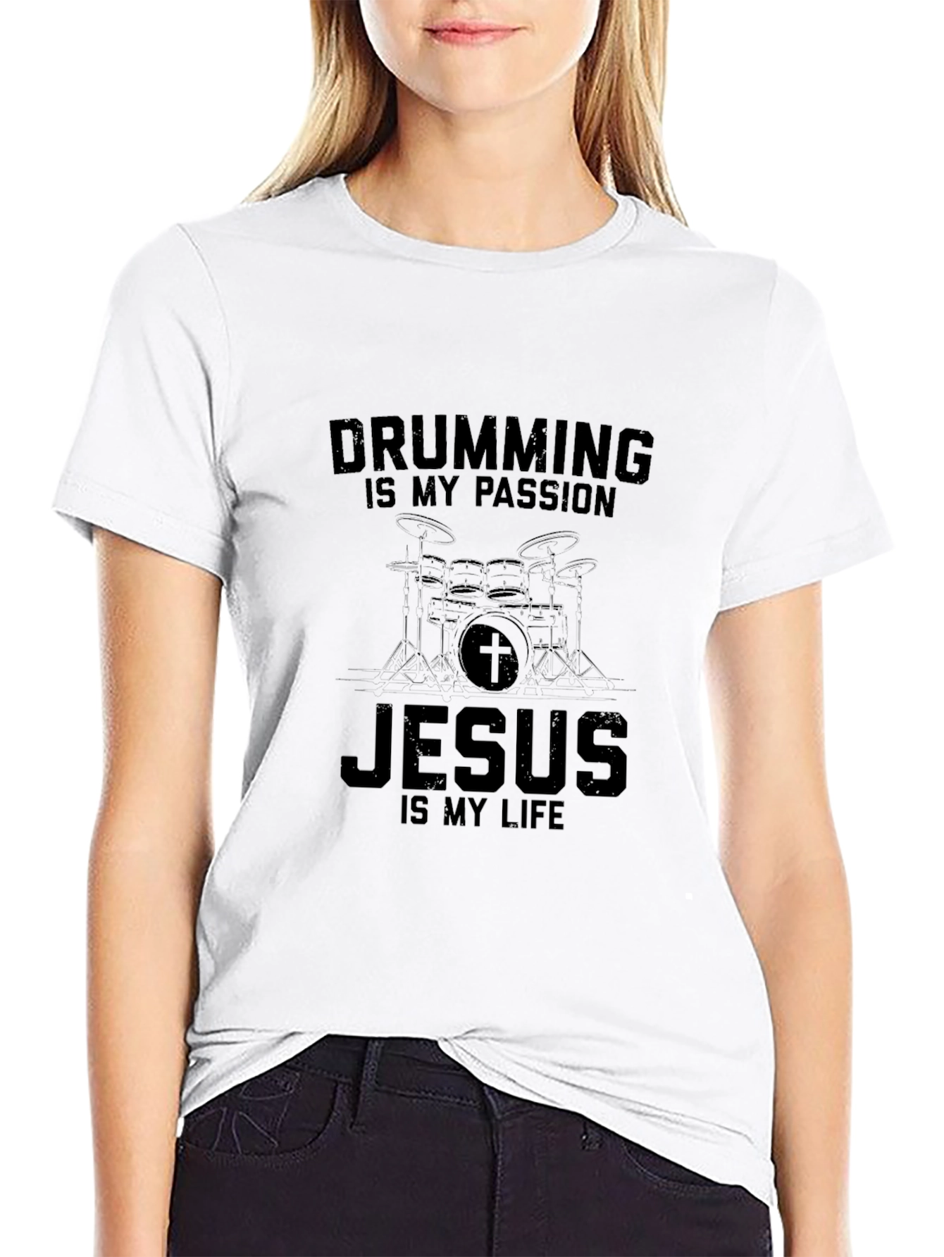 Drumming Jesus T-Shirt - Passion and Faith