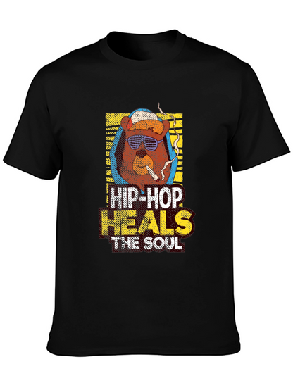 Hip-Hop Bear Graphic T-Shirt - Urban Style