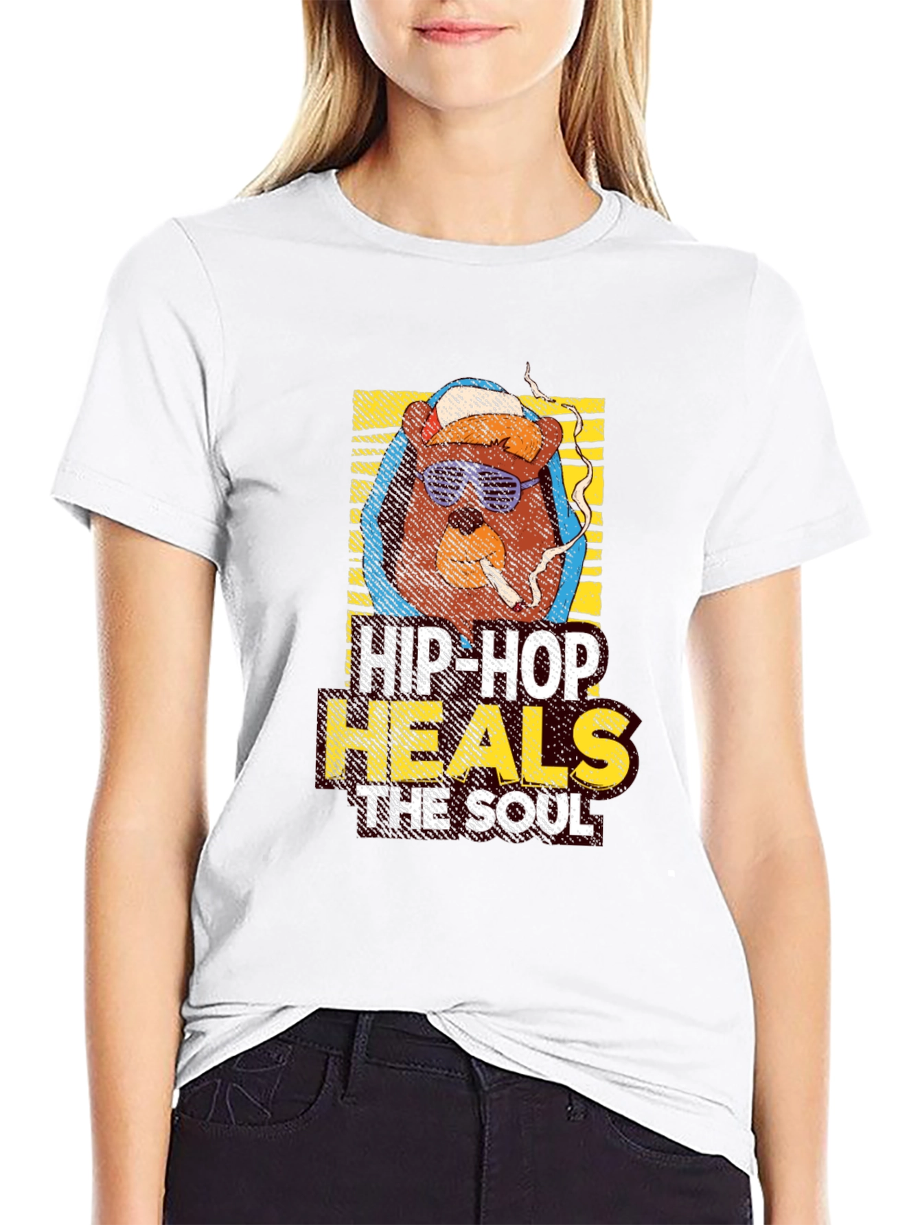 Hip-Hop Bear Graphic T-Shirt - Urban Style
