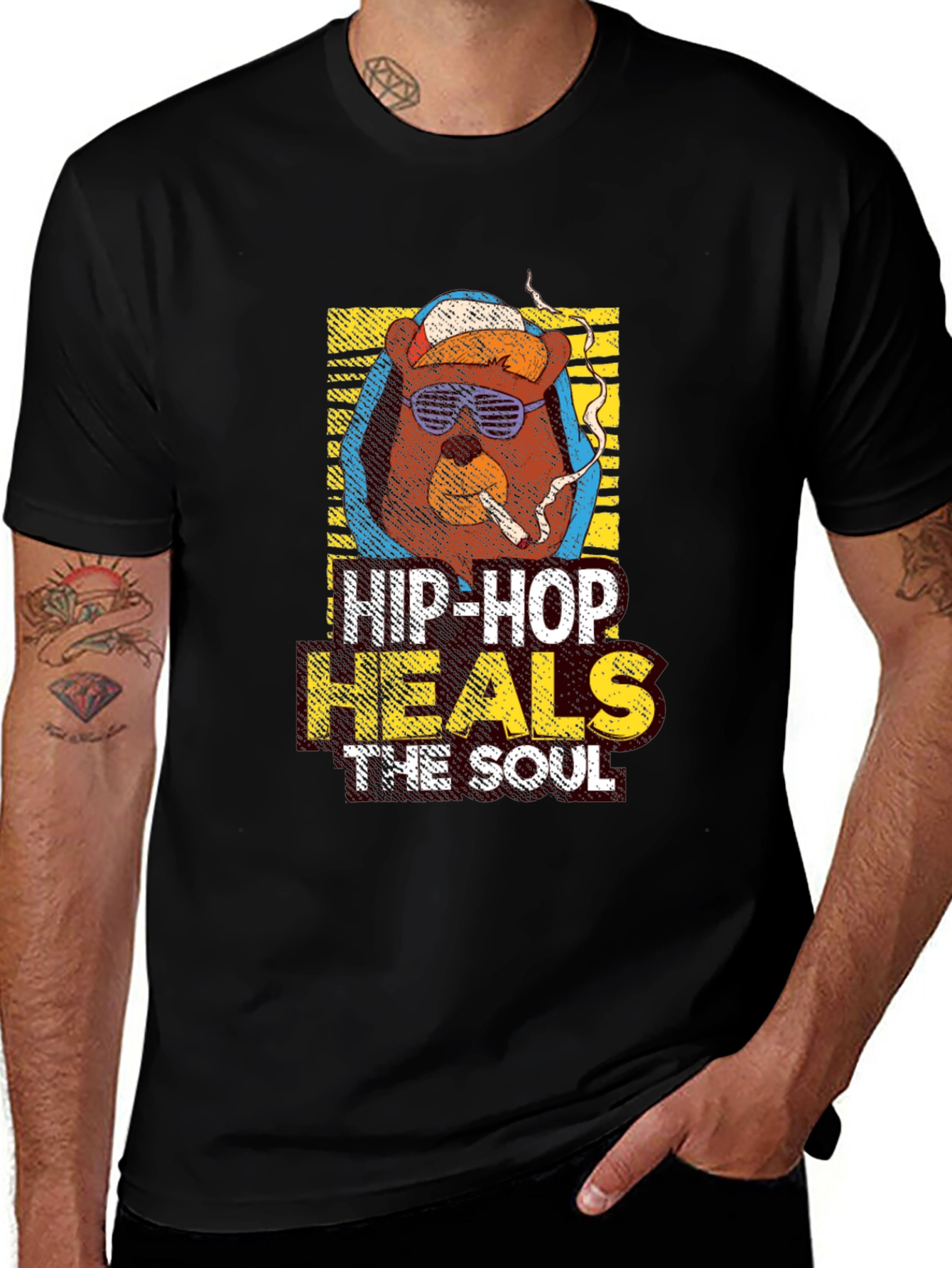Hip-Hop Bear Graphic T-Shirt - Urban Style