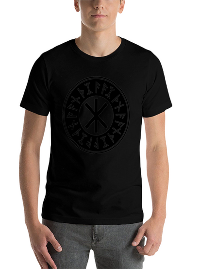 Black T-Shirt with Viking Symbol