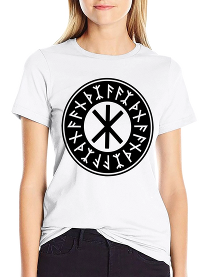 Black T-Shirt with Viking Symbol