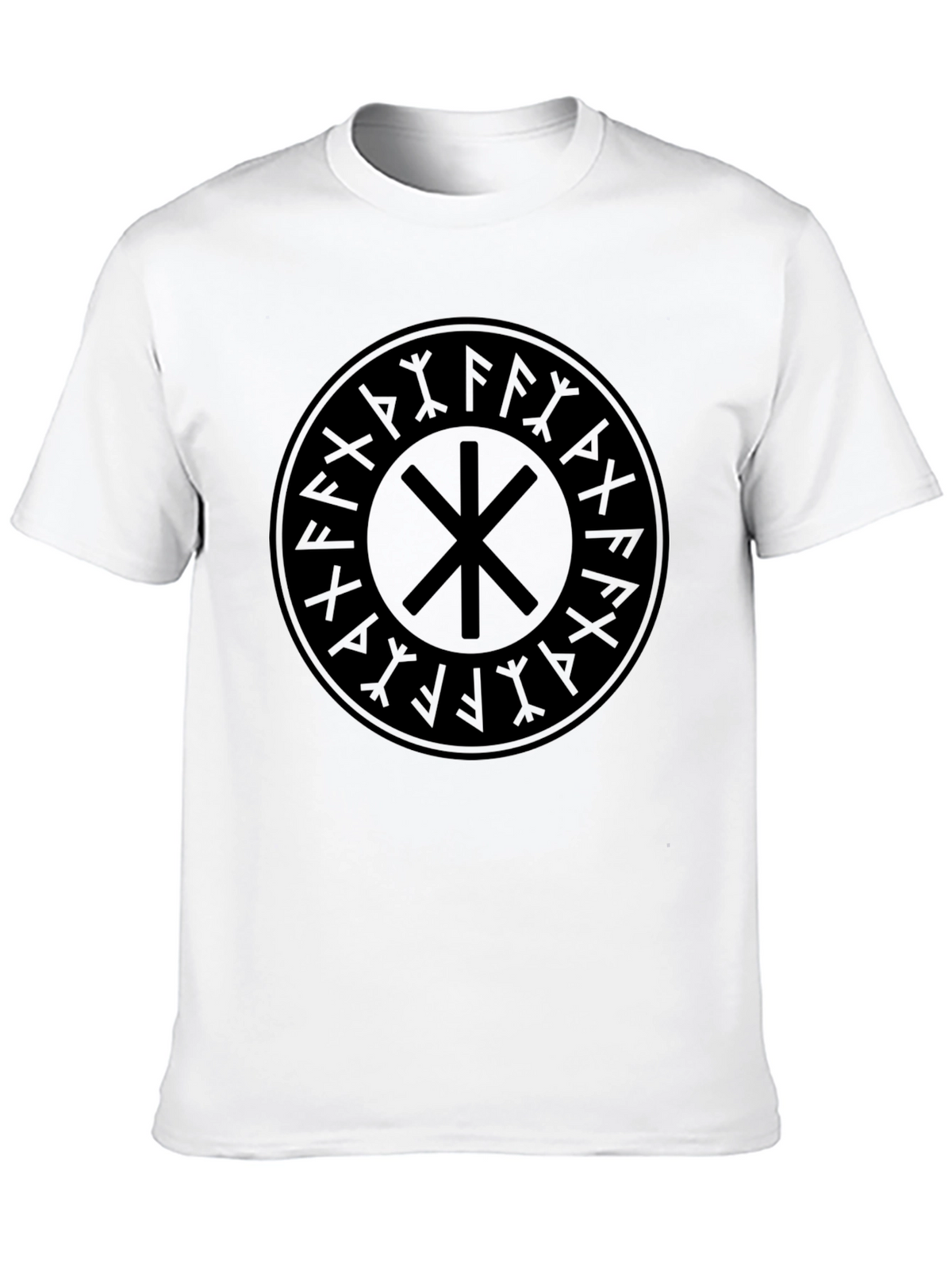 Black T-Shirt with Viking Symbol