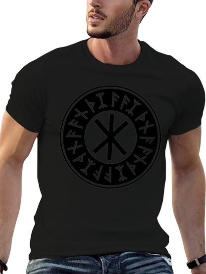 Black T-Shirt with Viking Symbol