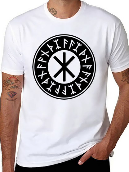 Black T-Shirt with Viking Symbol