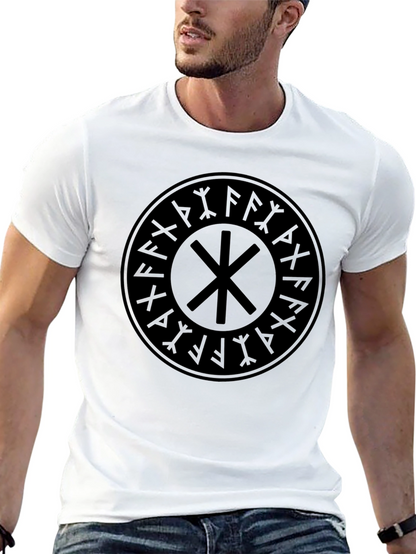Black T-Shirt with Viking Symbol