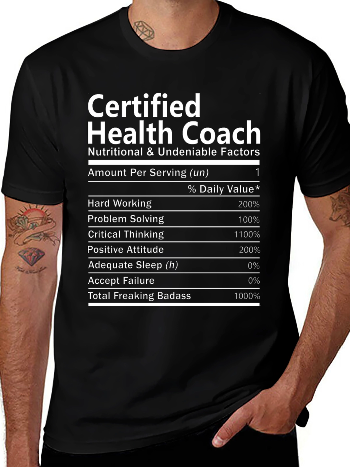 Certified Health Coach Nutrition Facts T-Shirt