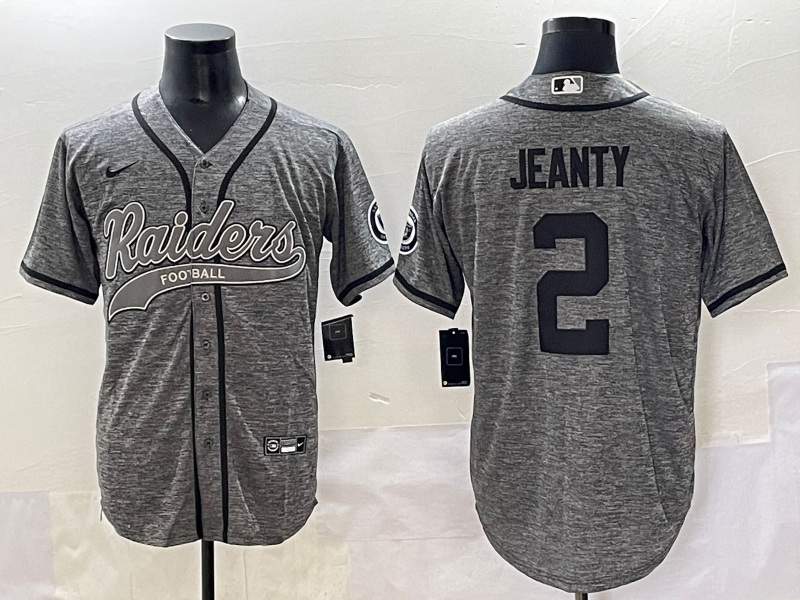 Men's Las Vegas Raiders Ashton Jeanty #2 Gray Game Player Jersey