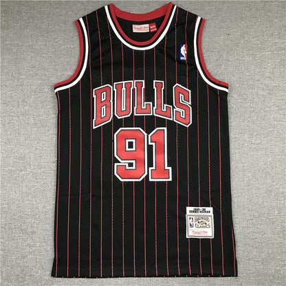 Men's Chicago Bulls Dennis Rodman Black 1995-96 Hardwood Classics Player Jerseys