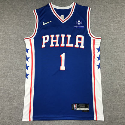 Men's Philadelphia 76ers James Harden Blue 2021/22 Fast Break Replica Jerseys