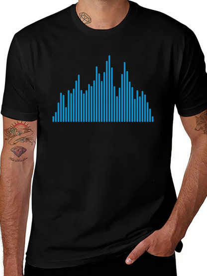Blue Line Graphic Black Tee