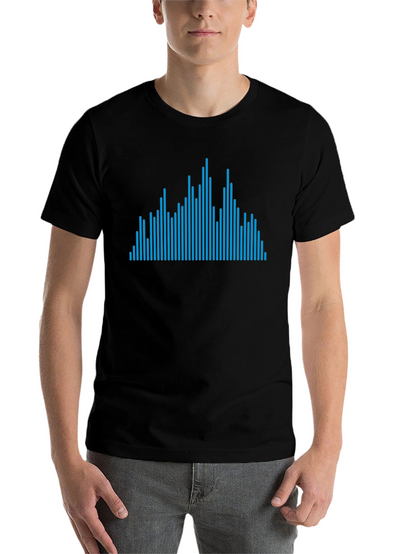 Blue Line Graphic Black Tee