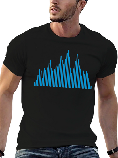 Blue Line Graphic Black Tee