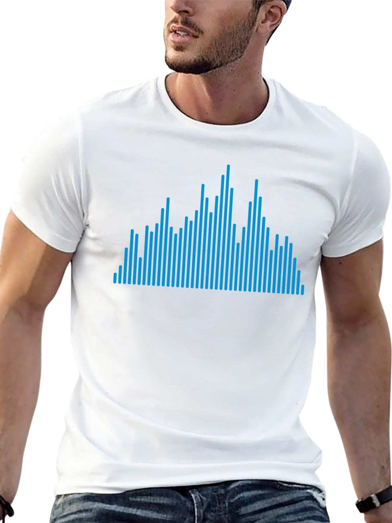 Blue Line Graphic Black Tee