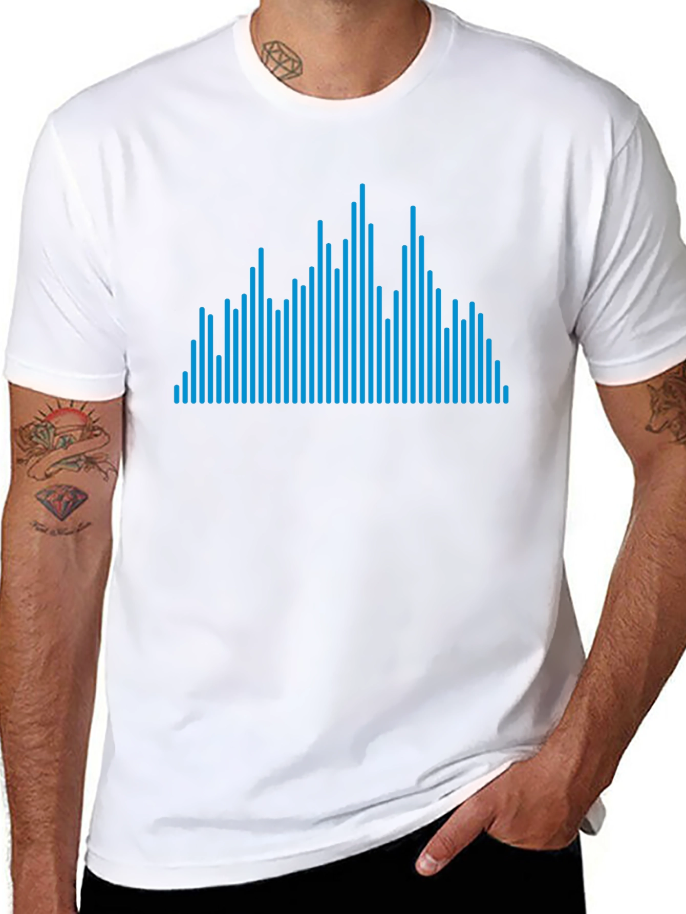 Blue Line Graphic Black Tee