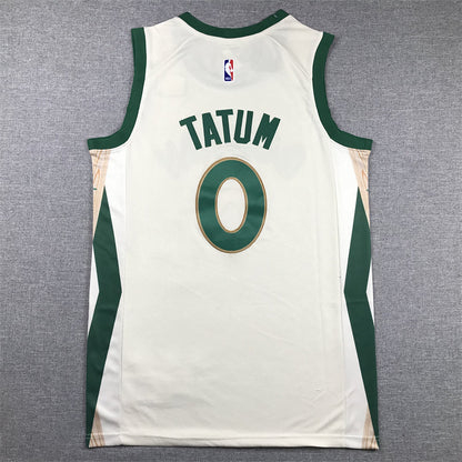Men's Boston Celtics Jayson Tatum #0 White 2023/24 Swingman Jerseys - City Edition