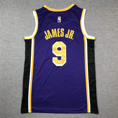 Men's Los Angeles Lakers Bronny James #9 Purple Swingman Player Jerseys - Statement Edition