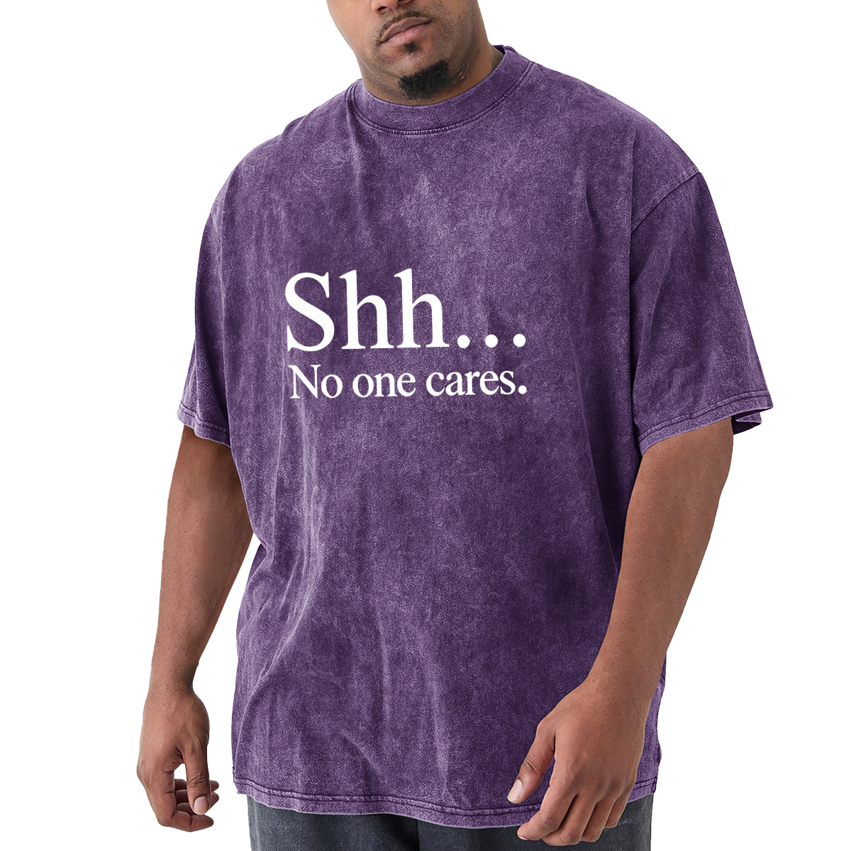 Shh... No One Cares White Simple Text