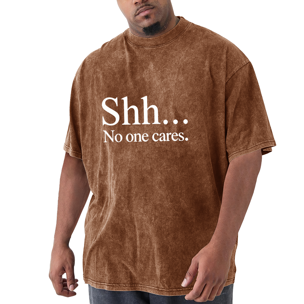 Shh... No One Cares White Simple Text