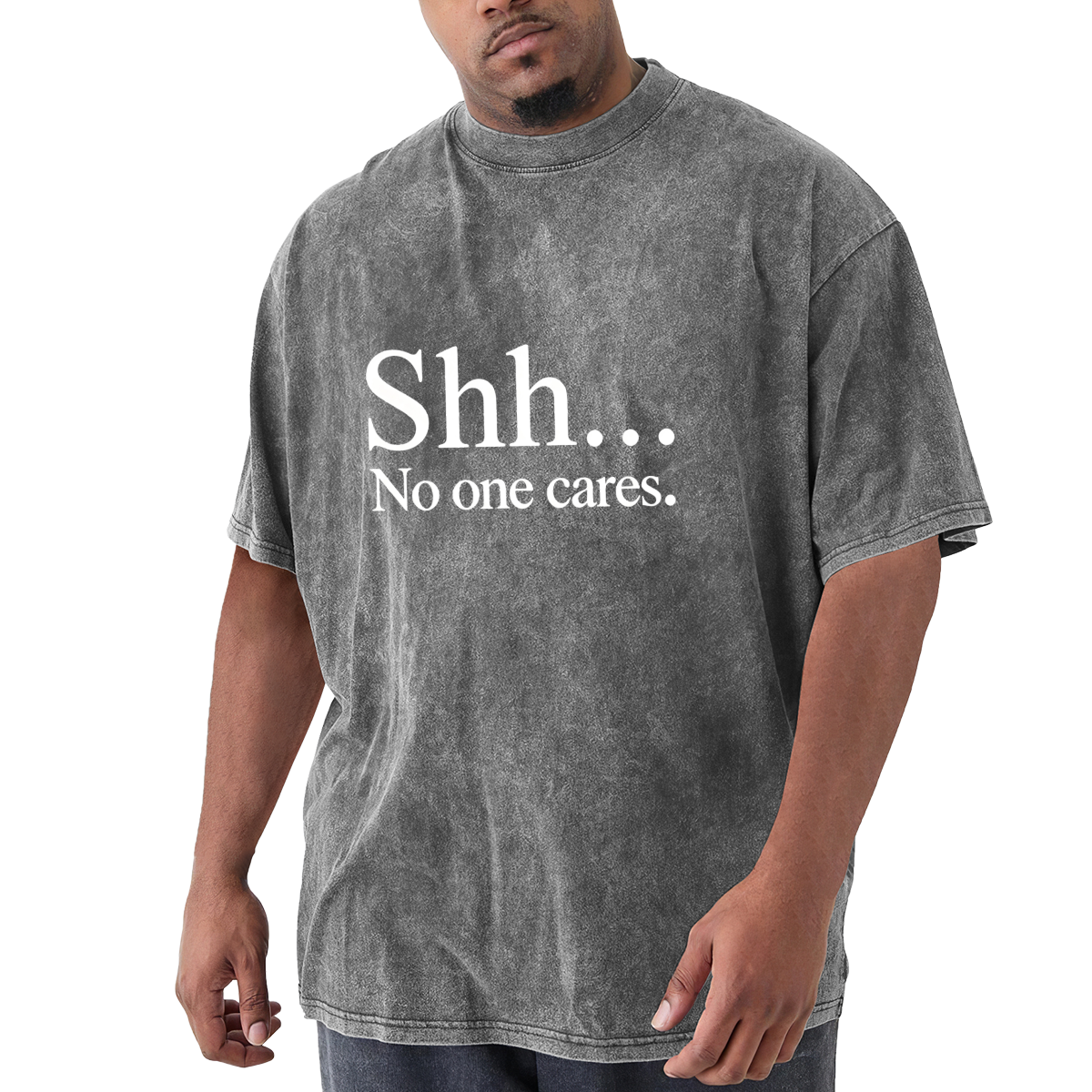 Shh... No One Cares White Simple Text