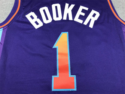 Men's Phoenix Suns Devin Booker #1 Purple 2023/24 Swingman Jerseys - City Edition