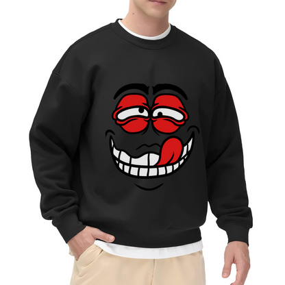 Goofy Crazy Face Funny Meme Graphic Crewneck Sweatshirt