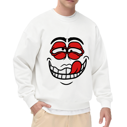 Goofy Crazy Face Funny Meme Graphic Crewneck Sweatshirt