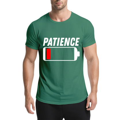 Low Battery Patience Funny Mood Graphic Grey T-Shirt