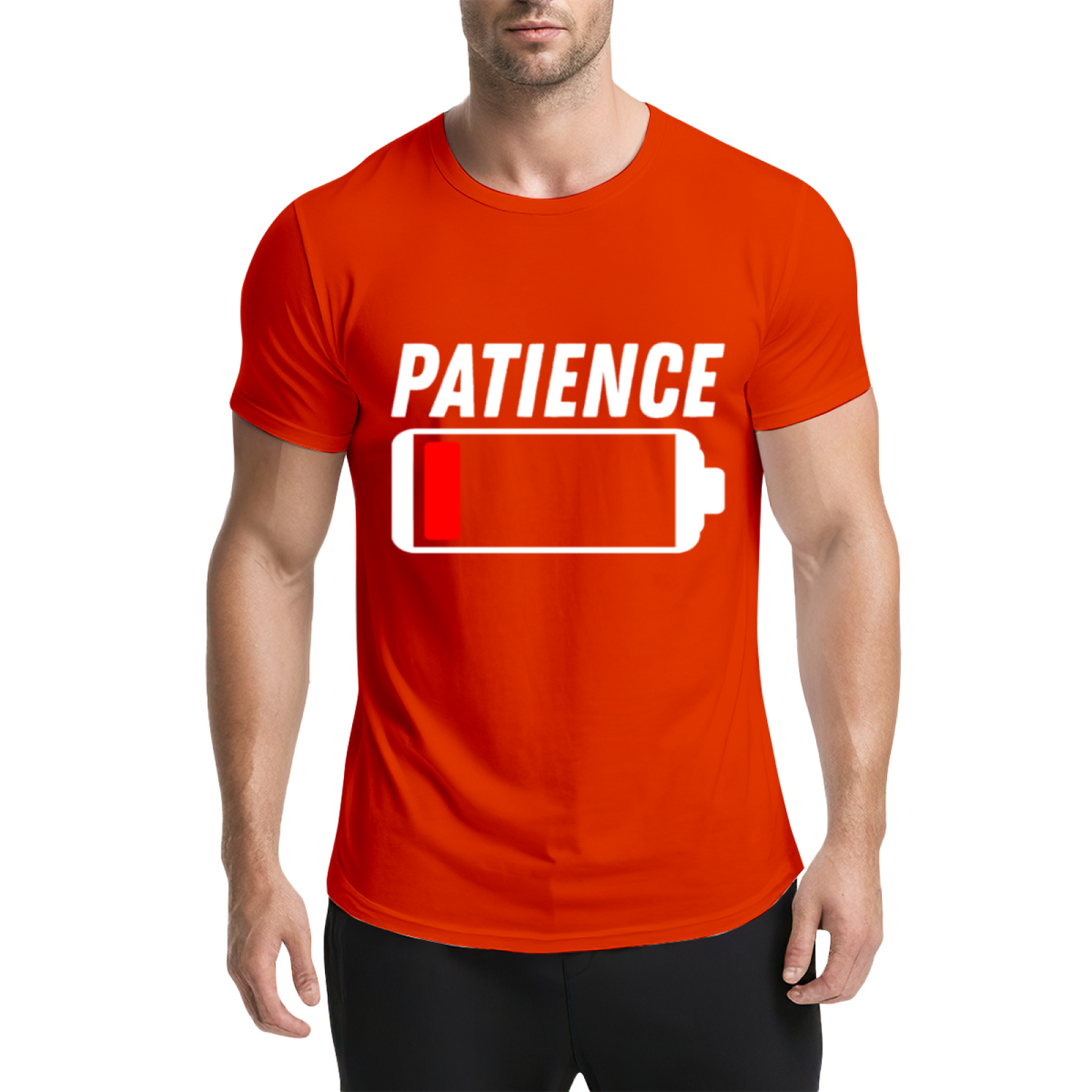 Low Battery Patience Funny Mood Graphic Grey T-Shirt